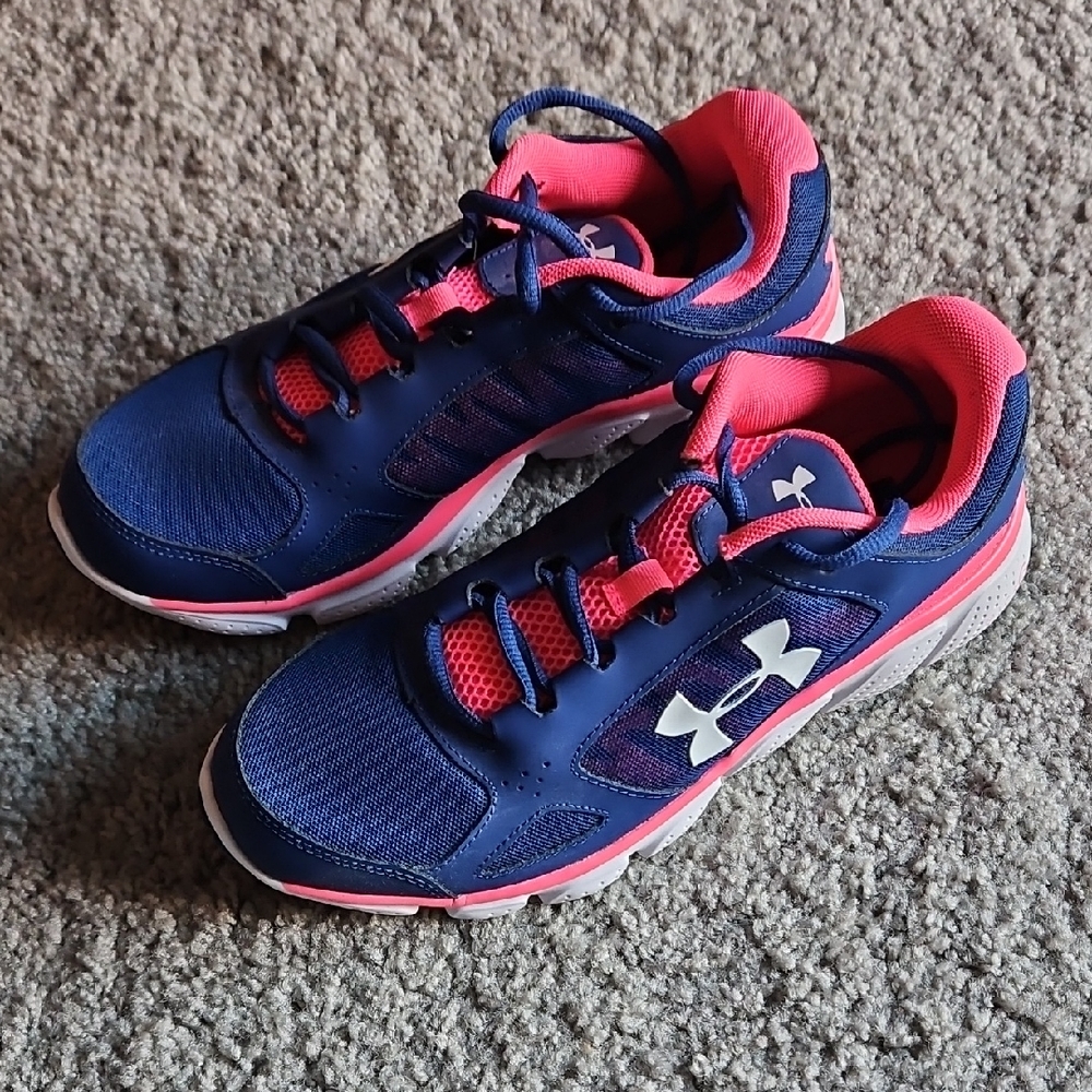 Under Armour Navy and Pink Athletic Shoes, Women's Size 8.5